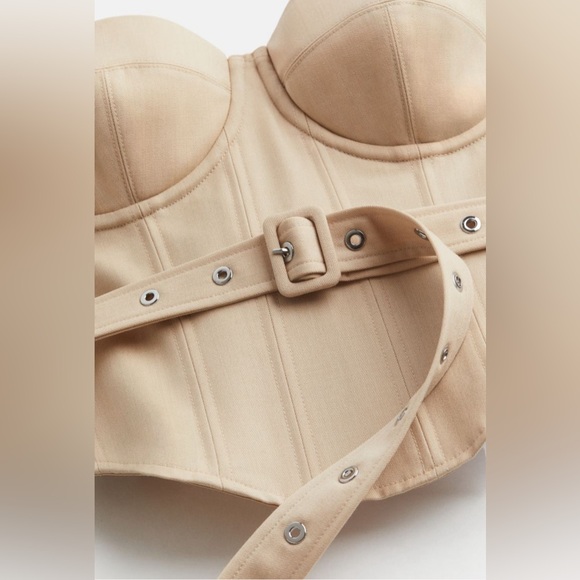 Hm Wool-blend Corset Top with Belt - Picture 3 of 10